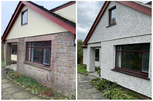 External Wall Insulation - before and after